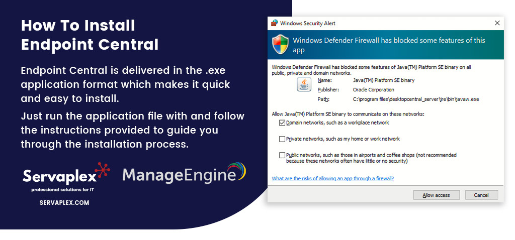 How Install Endpoint Central ManageEngine - Servaplex