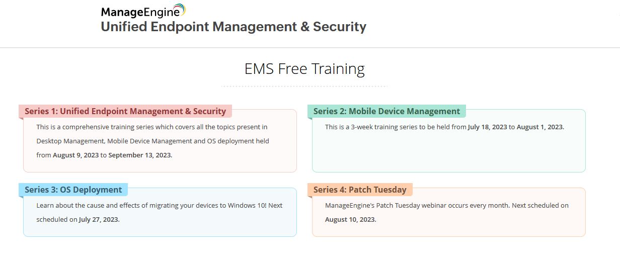 ManageEngine - ESM Training