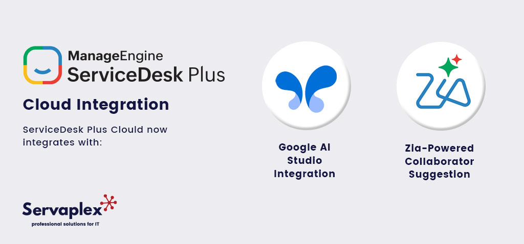 ManageEngine ServiceDesk Plus Cloud Integration - Servaplex