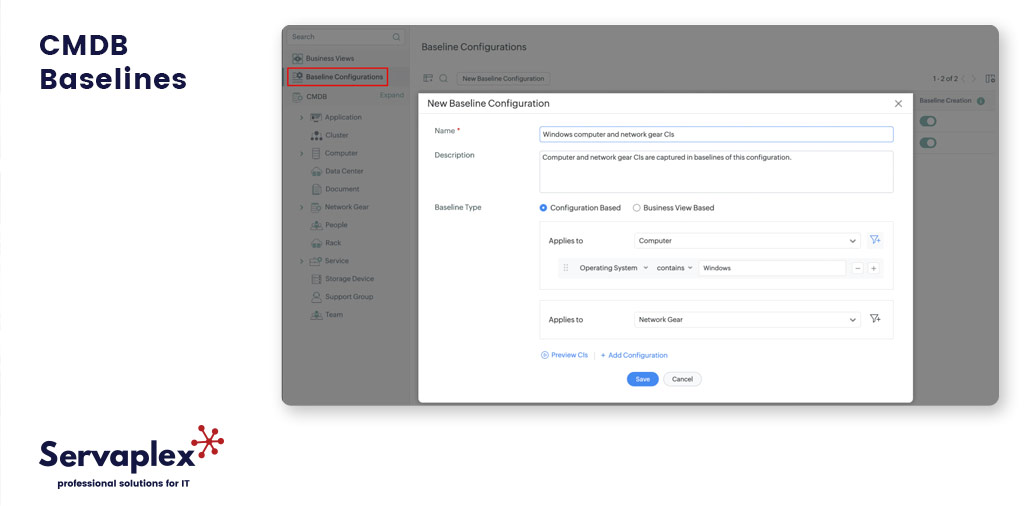CMDB Baselines - Servaplex March 2026