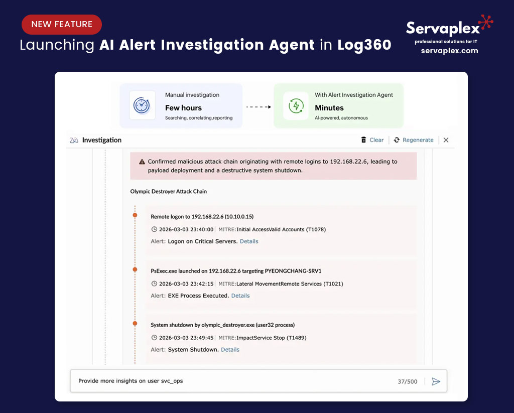 Launching AI Alert Investigation Agent in Log360